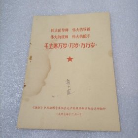 伟大的导师／伟大的领袖／伟大的统帅／伟大的舵手毛主席万岁！万岁！万万岁！