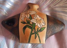 手绘复古工艺陶器花瓶摆件