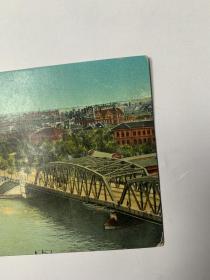 民国老上海外白渡桥明信片1张，有1942年签名