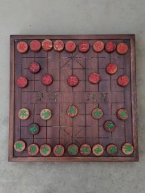 【红木象棋*花梨木棋盘】全套，材质纹理清晰，品相尺寸如图！wy邮费自理