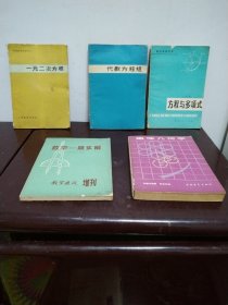 一元二次方程、代数方程组、方程与多项式、数学一题多解（立体几何）、趣味几何学（5本合售）