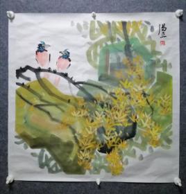 h.0517 汤立，北京大学汤立中国画工作室导师，国画家唐文选之子，尺寸69x67，品相如图