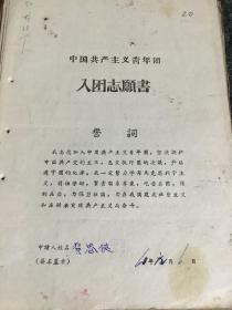 入团志愿书（1960 年）