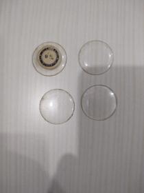 民国时期，国外制造的水晶玻璃表蒙子4个，尺寸一致。