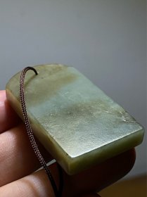 清代老和田玉牌子 极油润