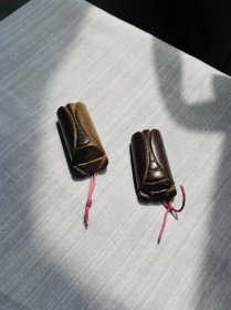 檀木手把件，蝉《知了》，5厘米。