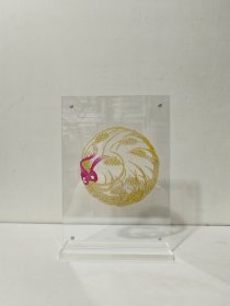 新中式皮影摆台岁岁平安牛皮雕刻手工上色配透明亚克力画框标价包含画框
