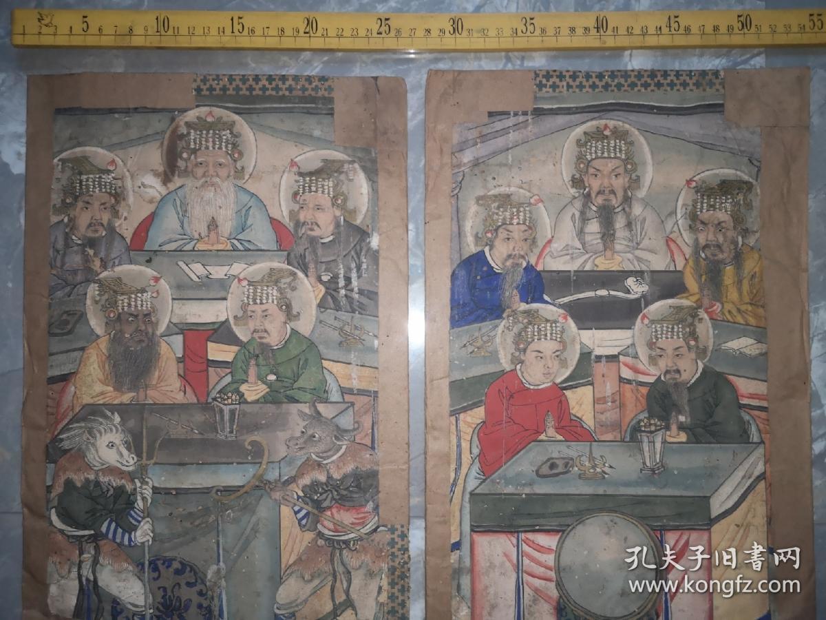 点击查看原图 明或清绘、左右十殿阎王像