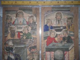 明或清绘、左右十殿阎王像