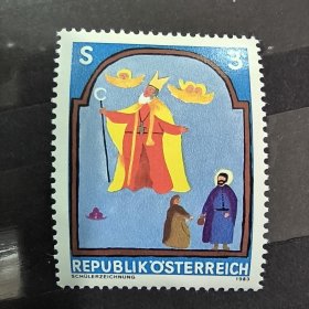 A427奥地利邮票1983 圣尼古拉分教堂的祭坛 圣坛绘画 外国邮票 新 1全