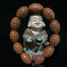 精品橄榄核雕刻心径密多波罗般若经文手串