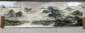 著名画家刘喜和青绿山水《江山如此多娇》