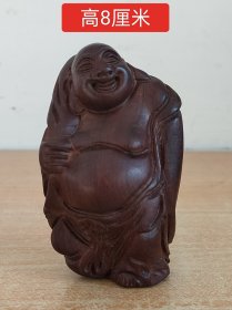 红木雕布袋和尚7856