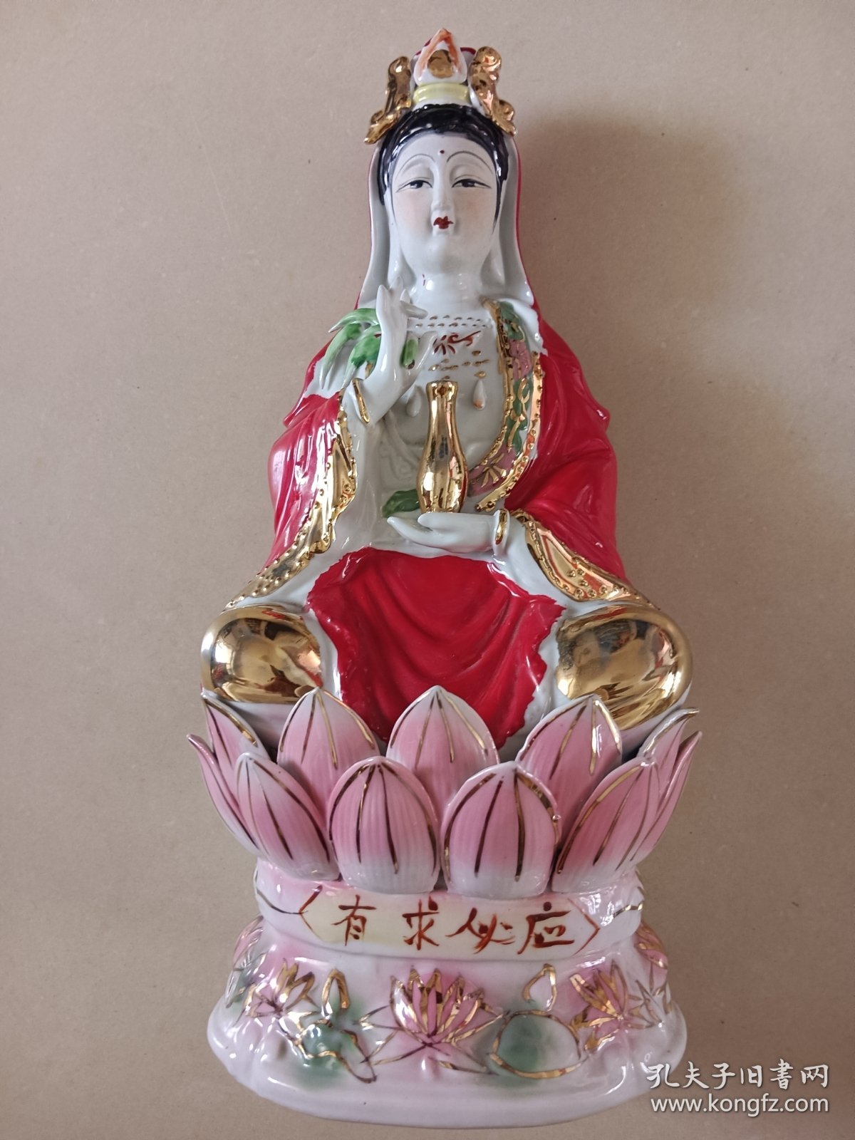 瓷观音 完整图八背面几处掉漆后补漆高37