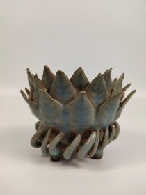 旧藏钧窑窑变莲花笔洗
