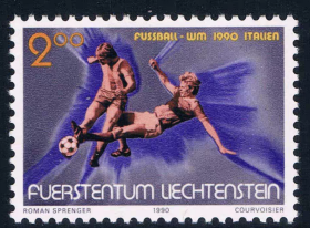 列支敦士登1990年世界杯足球赛 体育 外国邮票 新 1全