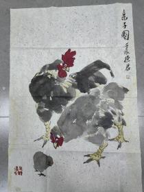 著名画家 中国美协会员 河南省美协花鸟画艺委会副主任 李德君 《亲子图》国画