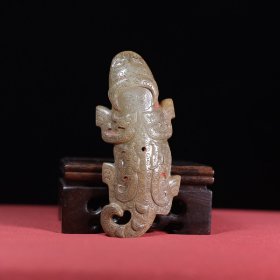 旧藏和田玉壁虎把件