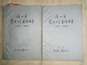 唐山市震后十年著作目录（1976-1986）上下册全