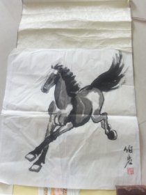 包邮要满98发货，有点徐悲鸿的味道啊！精品，笔法高超！画心48+50厘米。买家自己鉴定包纯手绘，