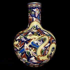 大清乾隆年制珐琅彩龙纹大天球瓶 尺寸54×40cm