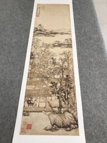 元 王蒙 西郊草堂图。纸本大小29.46*104.96厘米。宣纸原色原大复制品。