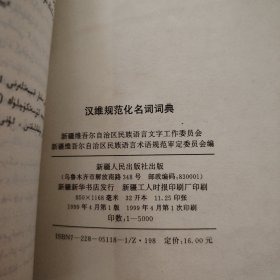 汉维规范化名词词典 1999年