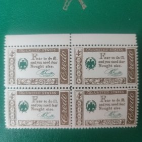 美国邮票 1960年美国伟人语录-富兰克林语录 1枚新 带边方连