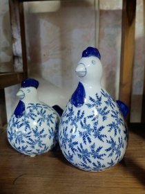 青花母鸡一对儿