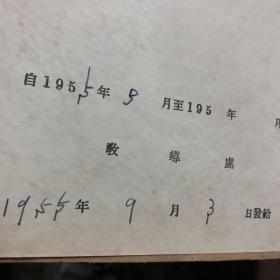 1955年 宁都中学 学生成绩册