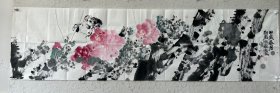 【终身保真字画，得自画家本人】彭石180X48cm！2 自由艺术家。上世纪八十年代出生，重庆大学文学硕士，中国美术家协会会员，重庆美术家协会副主席，中国画艺委会委员，现为重庆红岩书画院副院长，《国画经典》杂志副主编等。多次参加全国性美术作品展，并数度获奖，中国画作品发表全国核心期刊，并在北京、上海、广州等地举办个人画展等。绘画作品被国内外众多美术馆、艺术机构和个人收藏。