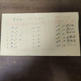 1972年人民出版社职工工资卡： 著名编辑 曹温涵 
1月到8月份工资  其中曹温涵签字六处