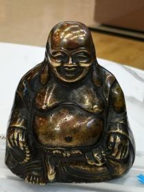 清代红铜镀金弥勒佛