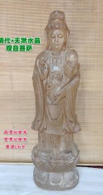 水晶菩萨一尊，雕刻精美，成色一流，保存完好，收藏佳品