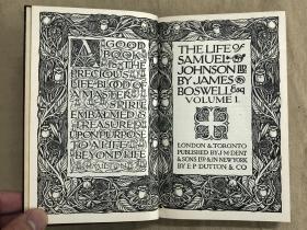 1931年，鲍斯威尔《约翰逊博士传》两册（全）豪华烫金布面精装本精装本，，James Boswell: The Life of Samuel Johnson