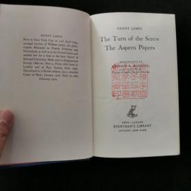 【英文原版书】「Everyman's Library No.912」HENRY JAMES The Turn of the Screw,The Aspern Papers（ 「人人文库第912号」亨利·詹姆斯《螺丝在拧紧》《阿斯彭文稿》）