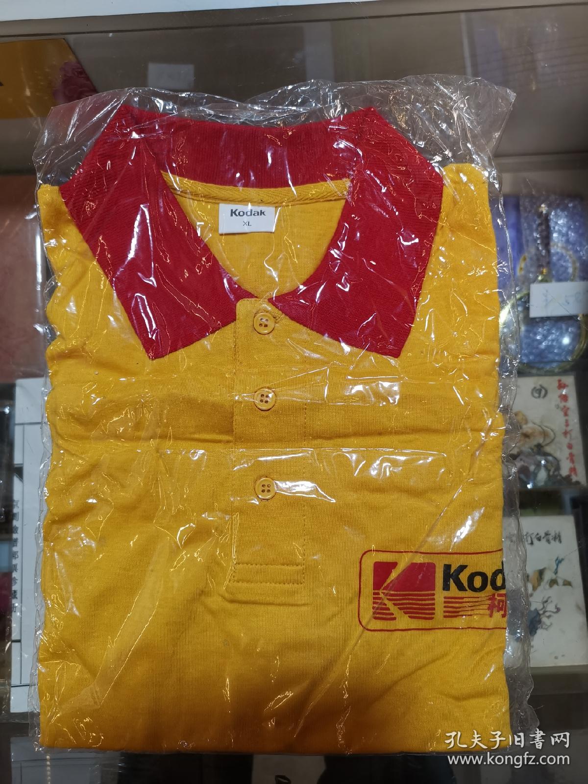 T恤  柯达正黄标色红领短袖体恤（运费多退少补，多余的运费会随商品一起寄回）