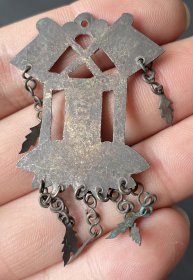 清代长命百乐银挂件