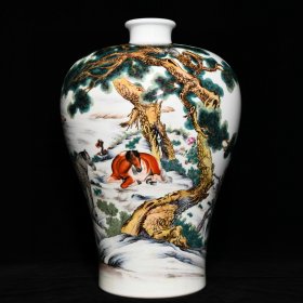《精品放漏》郎世宁绘梅瓶——清代瓷器收藏