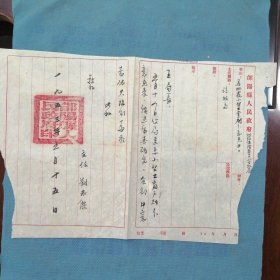 （1953年）陕西省郃阳县人民政府：给王局长的函（毛笔书写）