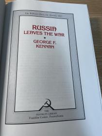 russia leaves the war Soviet-Ameican relations 1917-1920 《俄国退出战争-1917-1920年苏联美国关系》冷战战略家 George Kennan 乔治 凯南经典著作 Franlin library 1986年真皮精装限量版