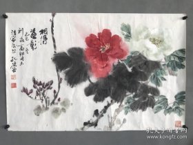 孔伯容 精品 牡丹 四尺三裁 保真