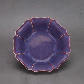 建国瓷玫瑰紫莲花碗