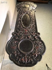 珍藏小叶紫檀高浮雕荷花条案