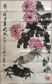 山东青岛著名花鸟画家管同池花鸟画精品