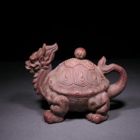 龙龟壶落款「徐友泉」明代容量约360cc尺寸16.5×9.8×12.3cm