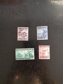 波兰1943年伦敦流亡政府邮票一组 品相如图，雕刻版，原胶新票，其中一张有软折。保真，包挂号，非假不退