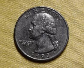 美国硬币1993年25分