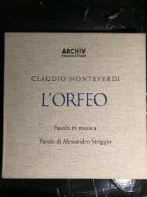 monteverdi蒙特威尔第作品L‘ orfeo，双张黑胶盒装带大册页，盘面完好