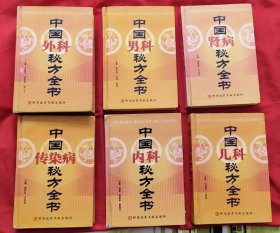 中国（外科内科儿科肾病男科传染病:)秘方全书，六本合售，有的有盖章有几页页面脏，介意的不要拍